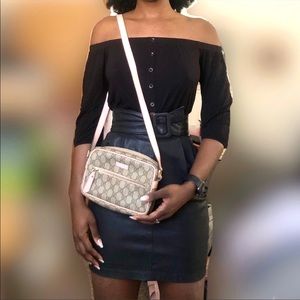 Express Genuine Leather Belted Skirt